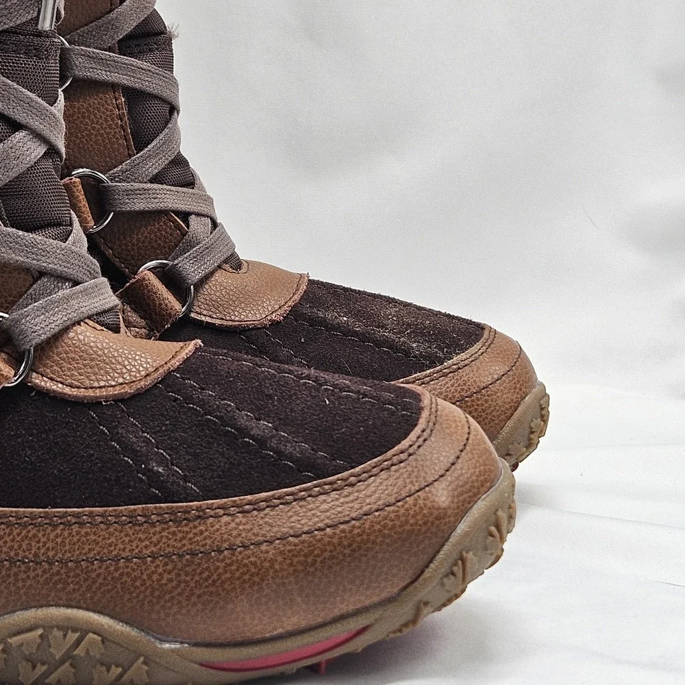 Pajar Canada Women Faux Shearling Brown Leather Snow Winter Boots 8-8.5US EUR 39